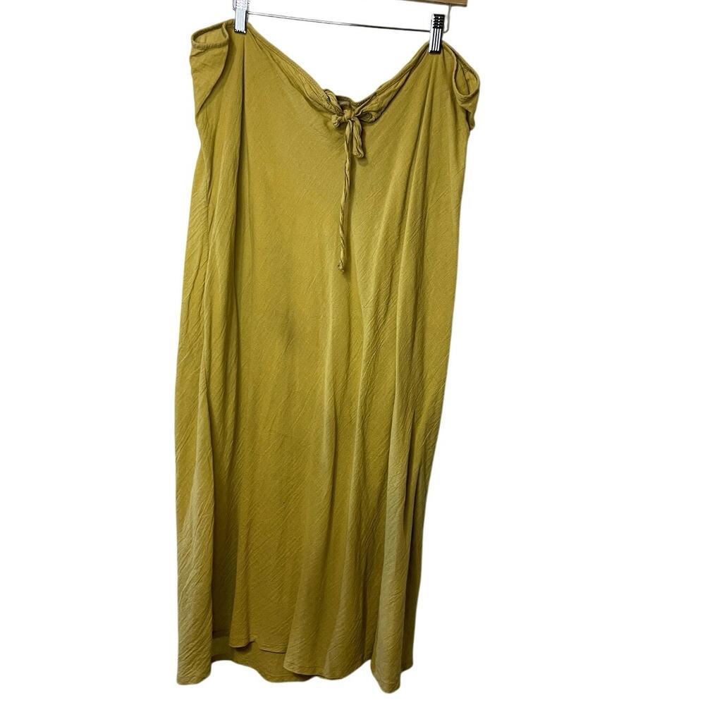 VTG Newport News Yellow Strapless Lightweight Shift Dress S 3X Cotton Beach Boho